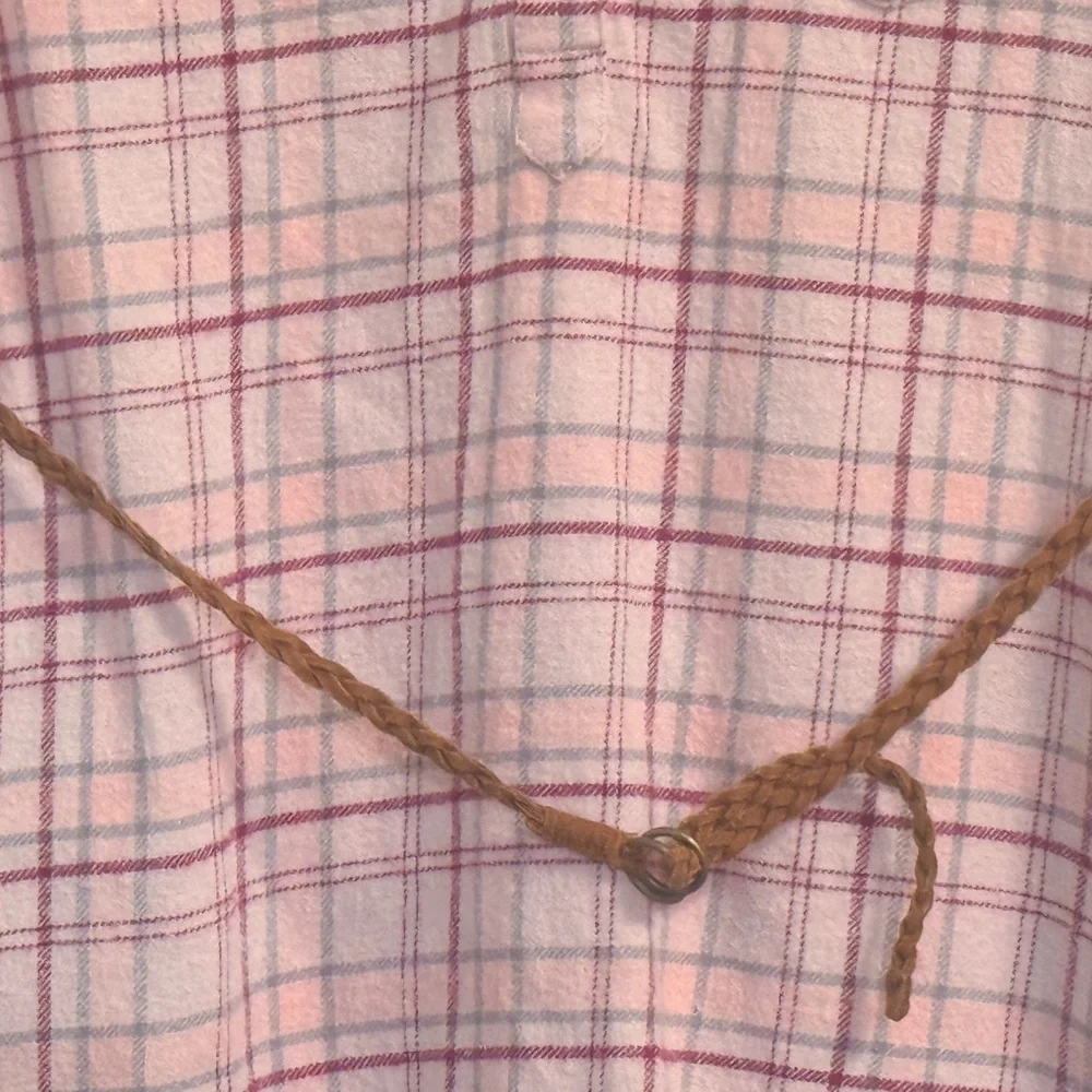 Japna Kids Pink Plaid Flannel Shirt Dress Girls Size 10 Cotton School Fall